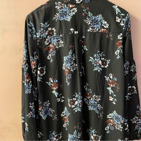 Black Floral BabyDoll Long Sleeve Dress Size M EUC - Picture 14 of 14